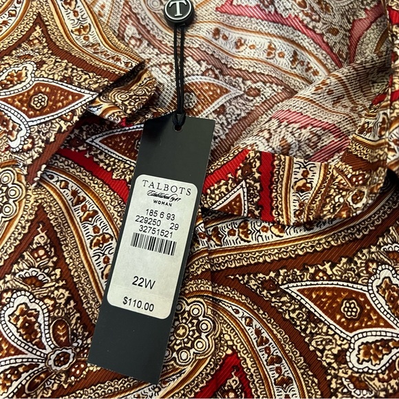 Talbots Paisley Blouse - Red and Brown - Picture 14 of 14
